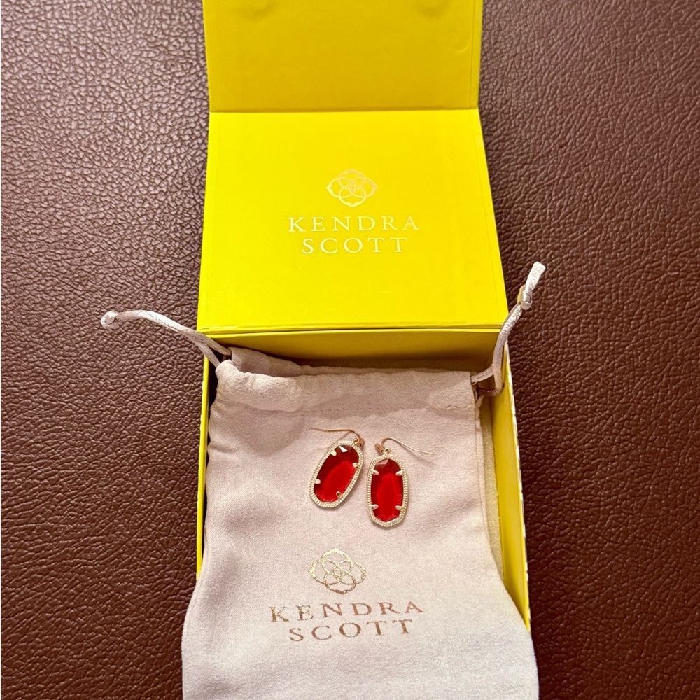 Kendra Scott Gold and Red Earrings - RESERVED